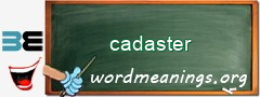 WordMeaning blackboard for cadaster